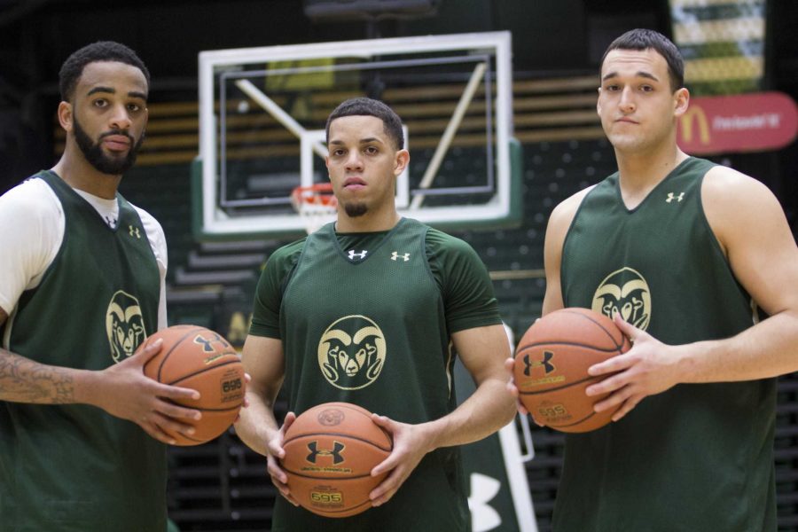Colorado State seniors Stanton Kidd, Daniel Bejarano and J.J. Avila have their last home game at Moby Arena on Wednesday night. (Photo by Topher Brancaccio)