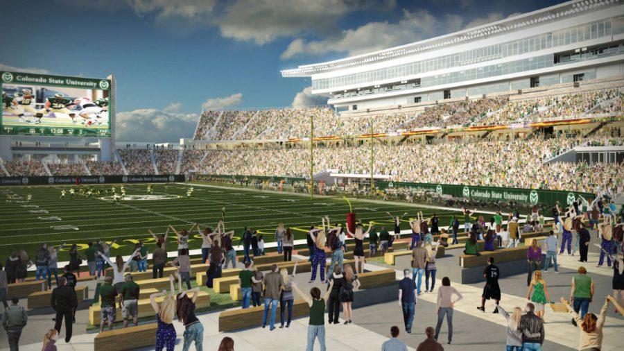 A rendering of the on-campus stadium at CSU, which is expected to break ground in summer 2015.