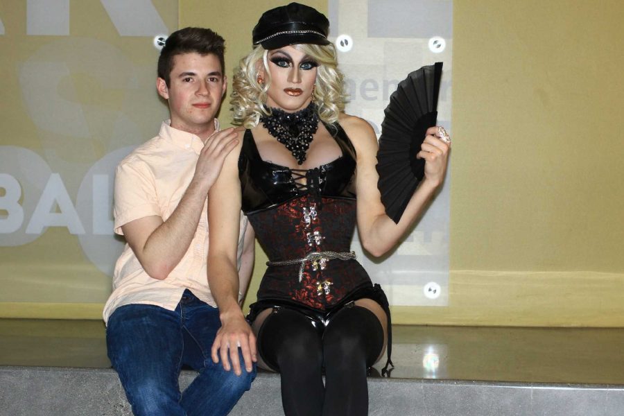 Daniel Wakefield poses with drag queen Jessica lWhor, who looks ready for the drag show on Friday night.