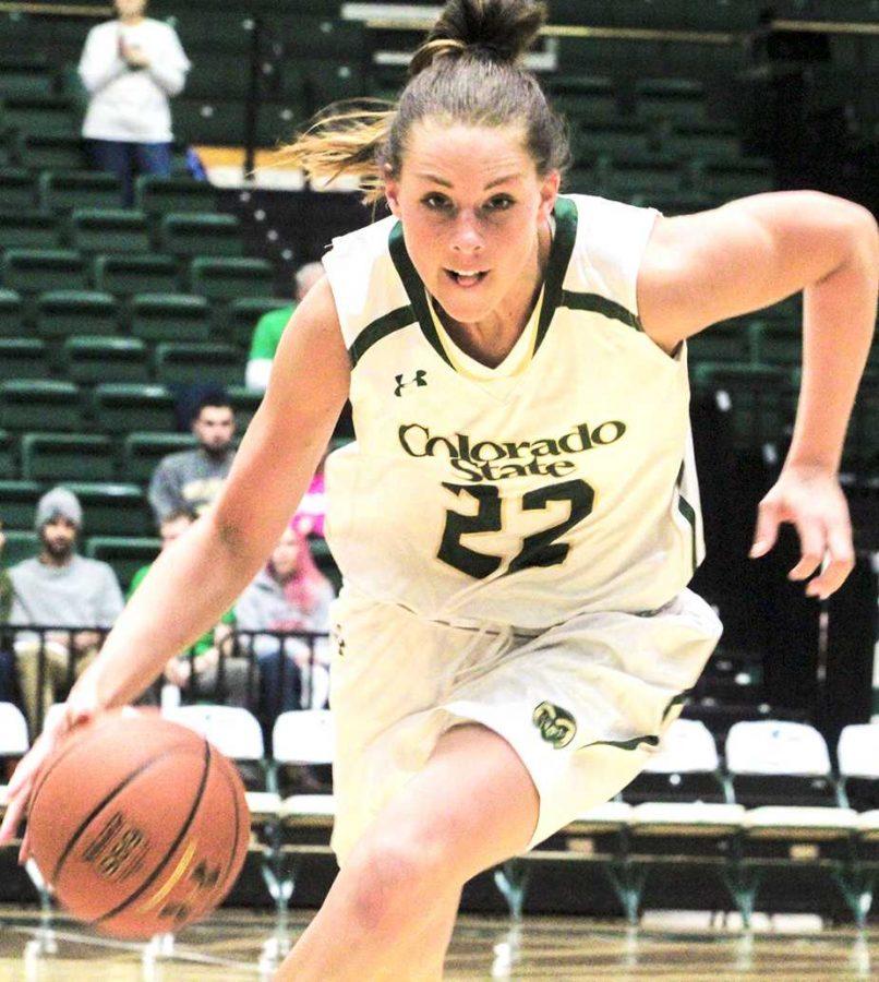 CSU forward Elin Gustavvson drives to the basket during Tuesdays game against Nevada. (Photo credit: Cam Bumsted)