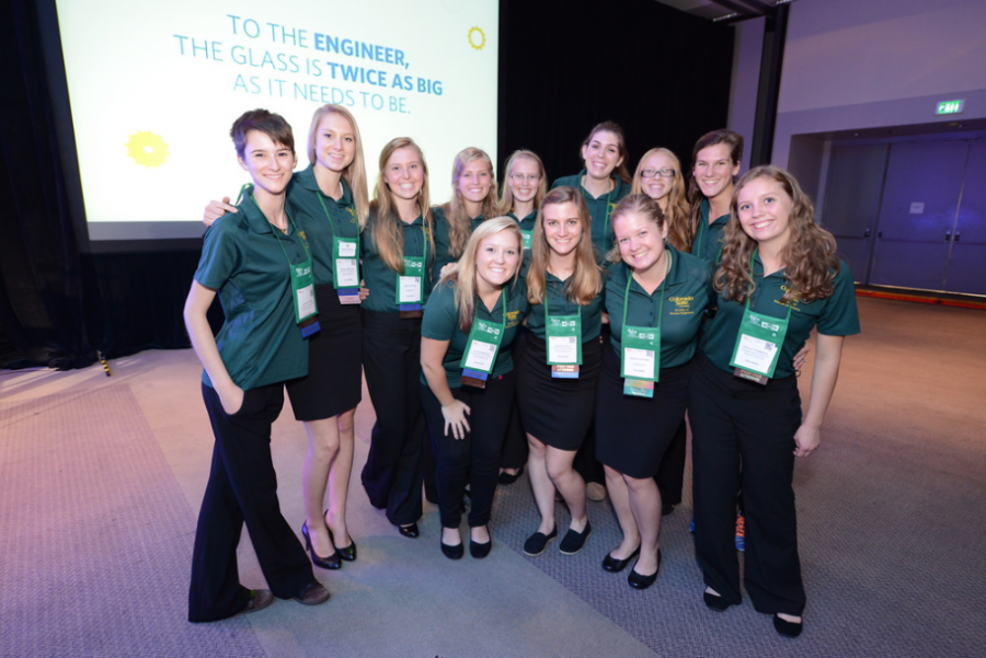 Members  of the Society of Women Engineers at a National Conference in Los Angeles. Photo Credit: Society of Women Engineers