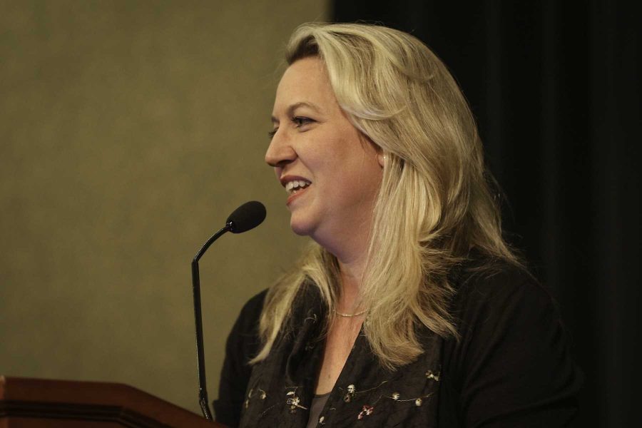 Cheryl Strayed spoke about her book Wild, as well as some of her other works, Thursday night at the Hilton Hotel in Fort Collins. (Photo Credit: McKenzie Coyle)