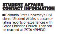 Student Affairs Contact Information INFOG