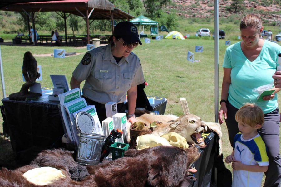 Mary McCormac teaches children about respecting wildlife at Lory State Park for the 40th anniversary. (Photo Credit: Chapman Croskell)