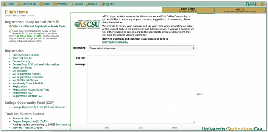 Voice your concerns to ASCSU on RamWeb