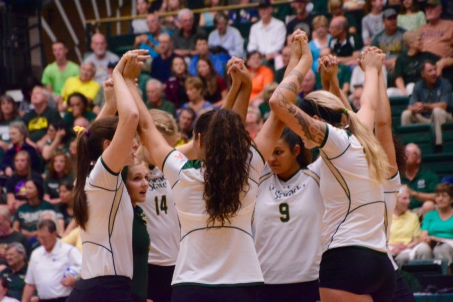 The No.12 CSU volleyball team swept UC Davis and Northern Iowa in three sets each Saturday. (Photo by Megan Fischer)