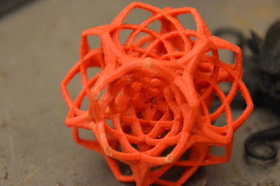 An object created in the Idea-2-Product lab in the engineering building. (Photo Credit: Megan Fischer)