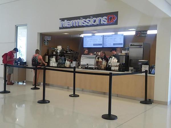 Intermissions, serving Starbucks coffee, is located in the LSC near the Curfman Gallery. (Photo credits: Hannah DItzenberger) 