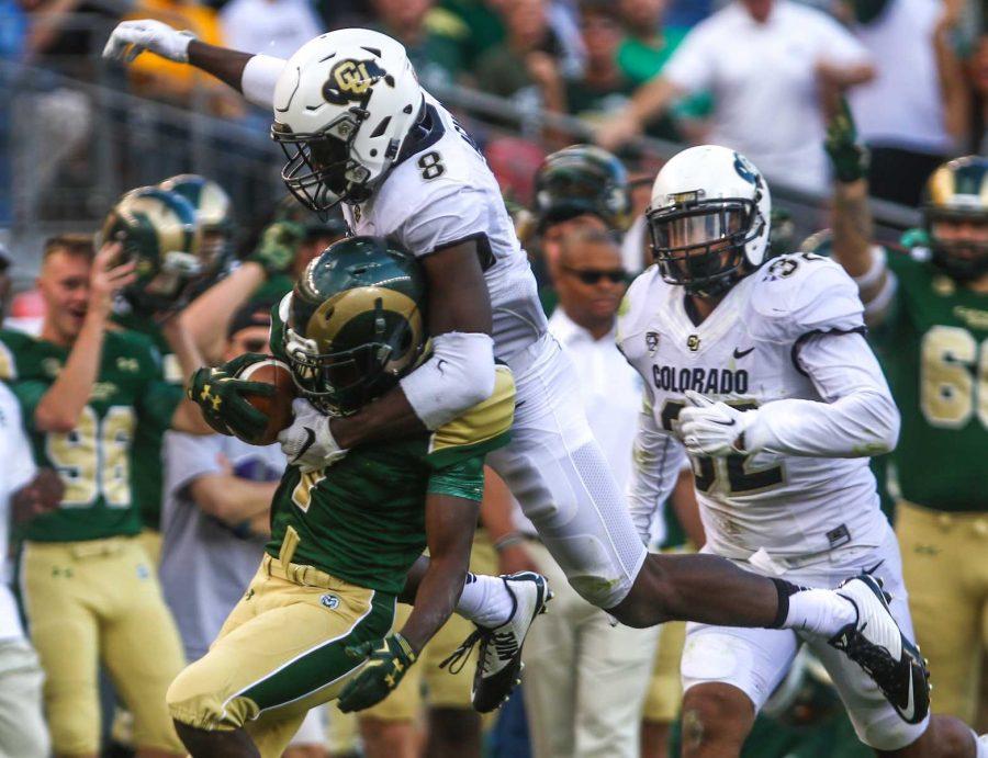 The CU Buffs beat the CSU Rams 27-24 in overtime in the Rocky Mountain Showdown. (Abbie Parr/Collegian)