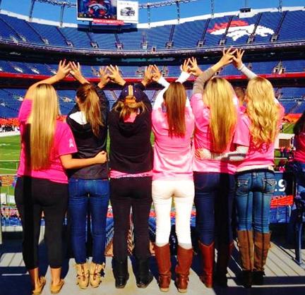 Zeta Tau Alpha and the Denver Broncos will team up for the 16th year to bring breast cancer awareness to the community. They will be handing out pink ribbons at the Broncos game Sunday. (Photo Courtesy of Emily Smith).