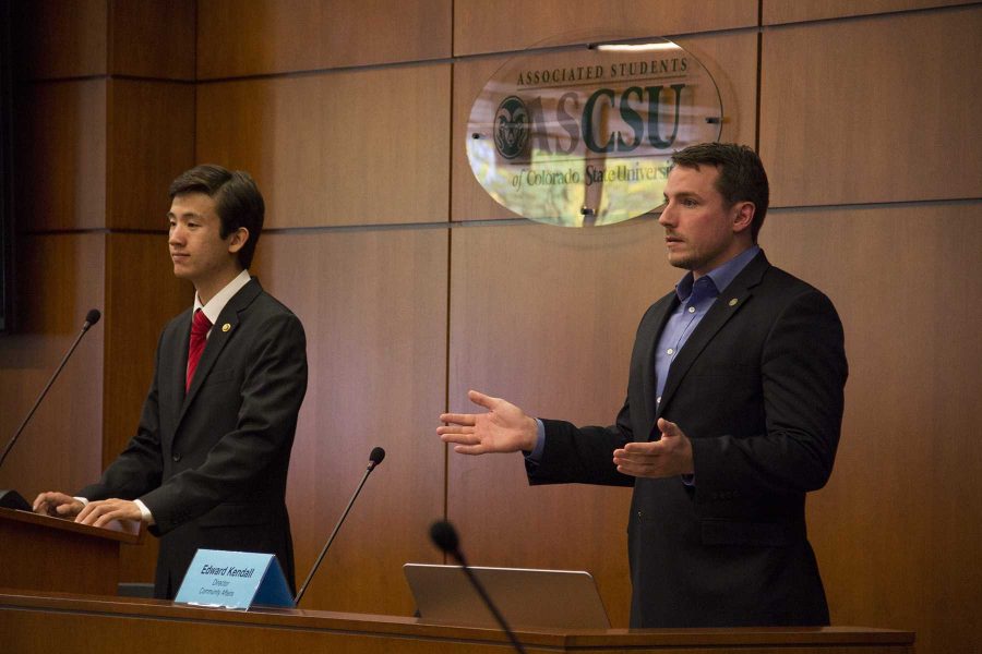 ASCSU President Jason Sydoriak and Director of Community Affairs Edward Kendall opened Monday's U+2 town hall by discussing ASCSU's stance on the law. (Photo credit: Topher Brancaccio)