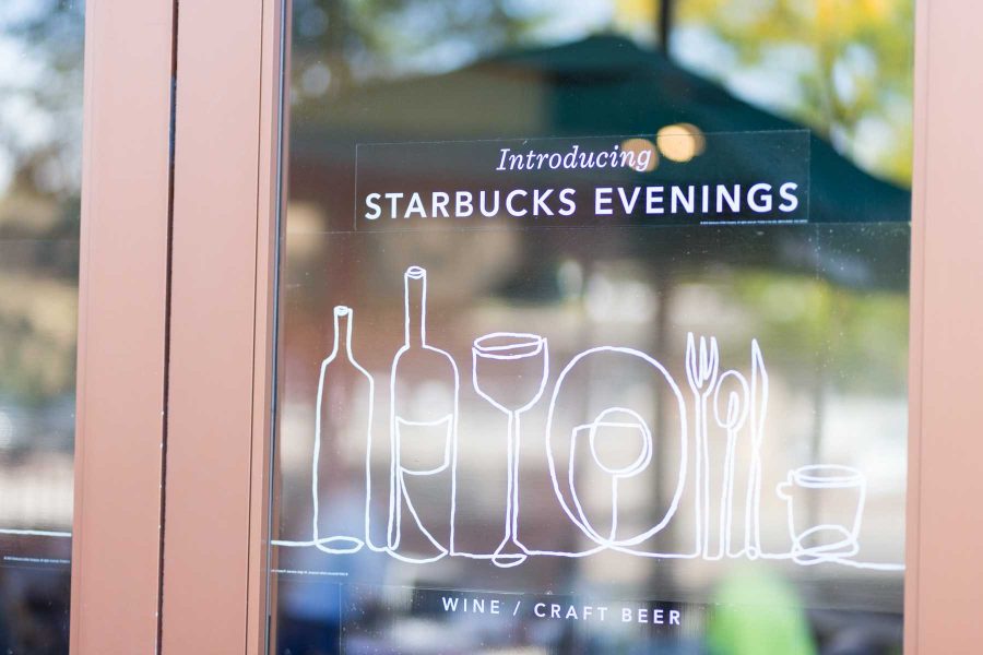 Starbucks off of Elizebeth St. offers wine and craft beers after 2pm as a part of their new promotion Starbucks Evenings. (Photo Credit: Ryan Arb)