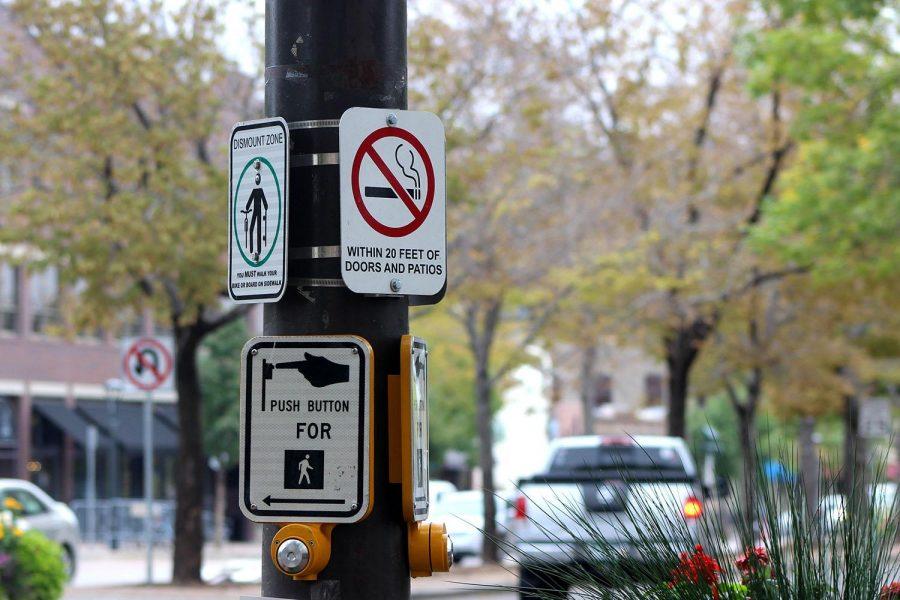 The Old Town smoke-free ordinance extends from Olive Street to Maple Street in downtown, but it still may be hard to enforce. (Photo Credit: Christina Vessa).
