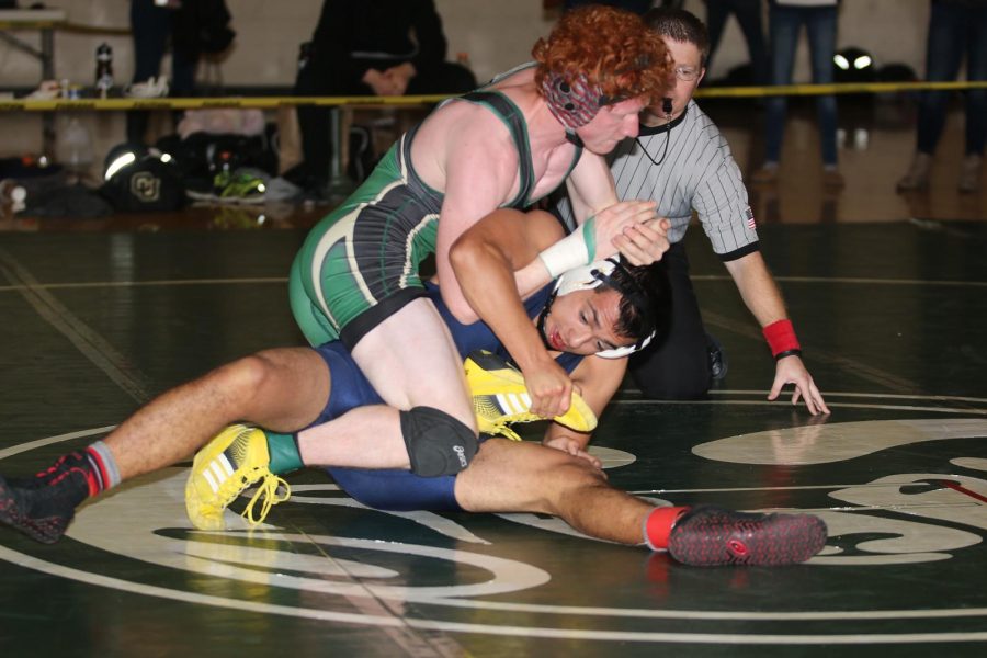 Mike Brungardt in action Saturday at the NCWA Invite hosted at the Glenn Morris Field House. (Photo by Ed Navarro)
