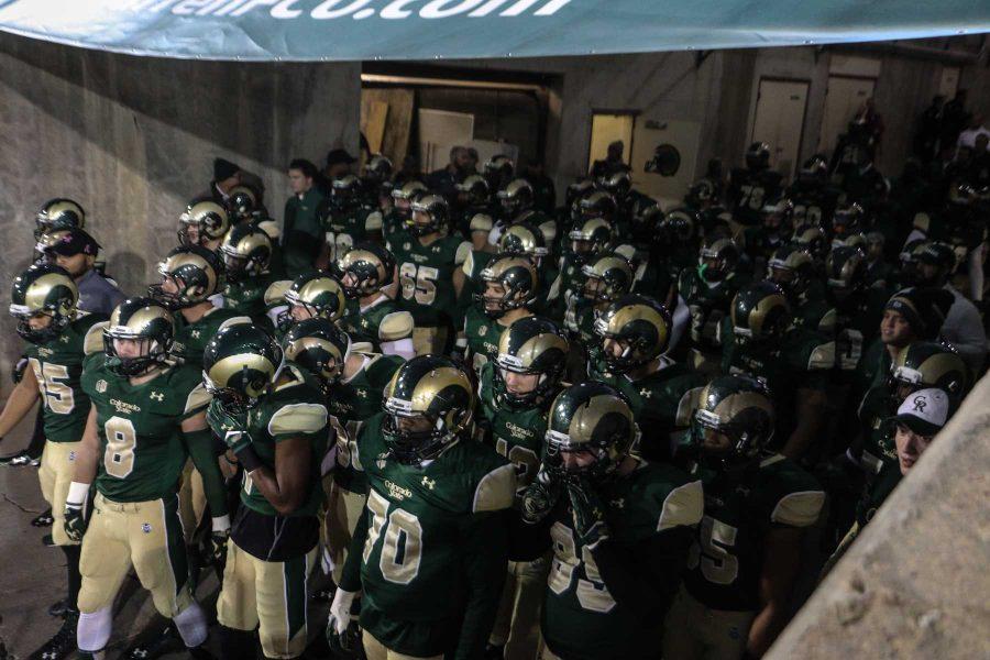 Colorado State players prepare to run out of the tunnel before Saturdays game against UNLV. (Abbie Parr/Collegian)