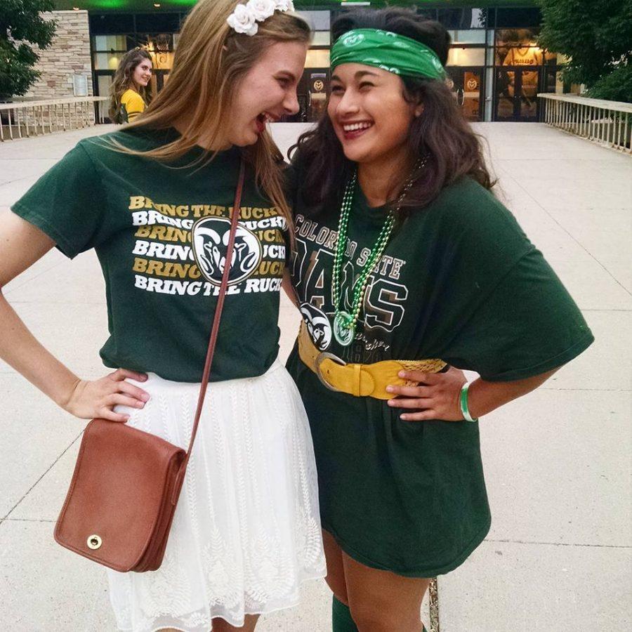 Katie Cleary and friend Sara Chaudhary outside of Moby Arena. (Photo courtesy of Katie Cleary)
