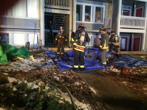 Firefighters responded to a fire a little after 5 a.m. Tuesday that caused damage to three units and displaced three residents. (Photo courtesy Fort Collins Office of Emergency Management)
