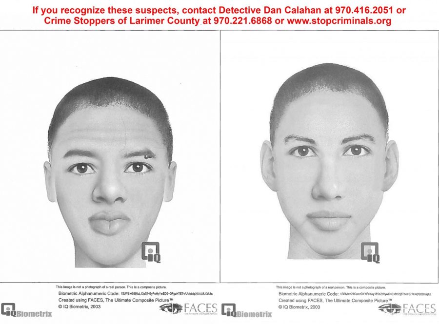 A police composite sketch of suspects from the Jan 5 attempted robbery. (Photo Courtesy of Fort Collins Police)