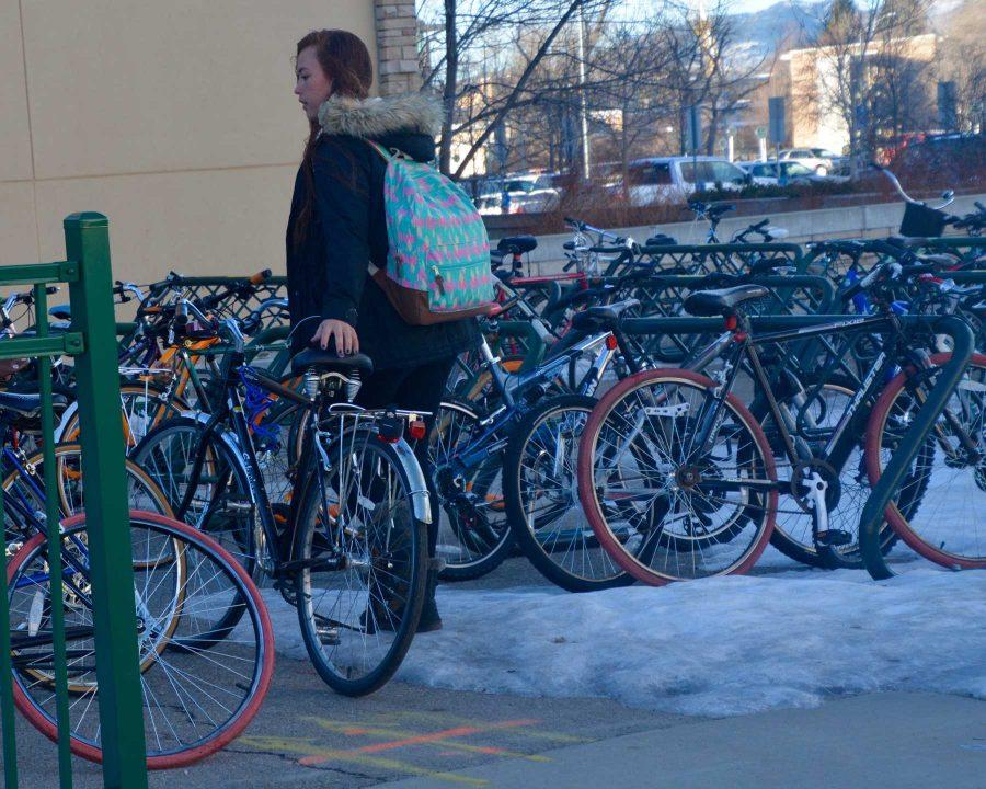 Biking is a main form of transportation on campus and around Fort Collins. The department of transportation is trying to make biking more accessible for women who have to drop their kids off in the morning and pick them up in the evening by offering womens bike rides around campus. (Photo Credit: Megan Fischer)