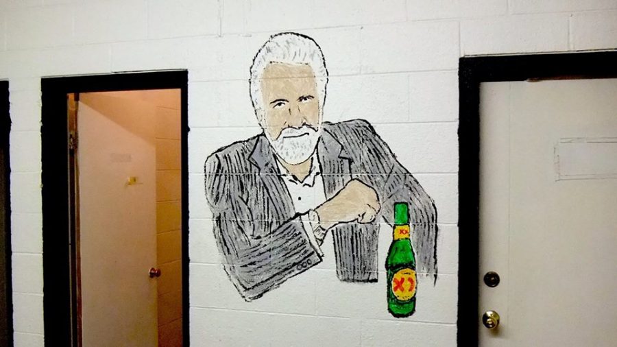 Internet meme, Most Interesting Man in the World, hangs out on a wall in All that and a Bag of Chips. (Photo Courtesy: All That Fort Collins) 