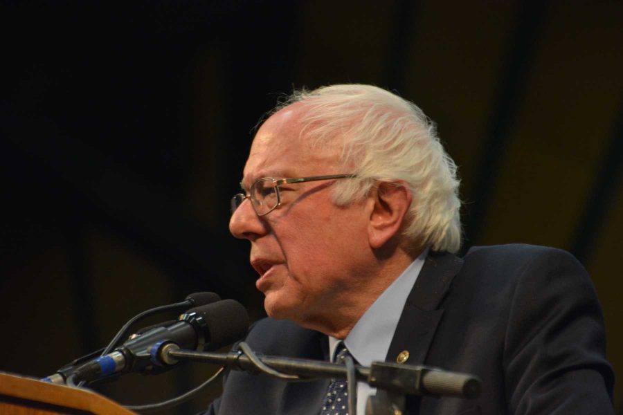 Sen. Bernie Sanders spoke at Moby Arena on Colorado State Universitys campus Sunday February 28 about his presidential campaign. The caucus in Colorado was on Tuesday, March 1, 2016. (Photo By: Megan Fischer)