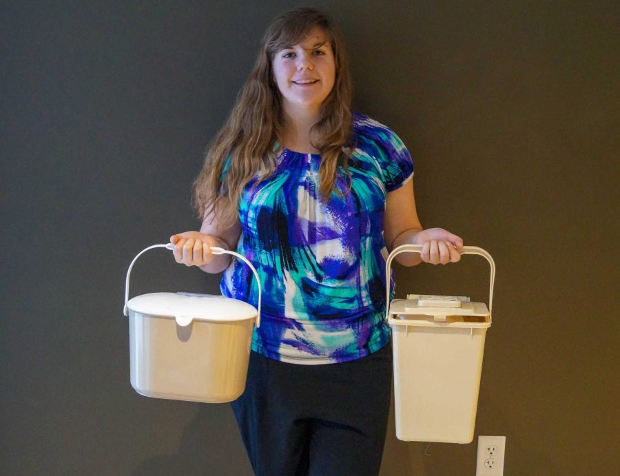 Sarah Ross, a biology student with a concentration in ecology and also a member of the Eco Leader program developed a program that gave students compost bins in their rooms with the aim of reducing food waste and distinguishing what should be recycled or not. 