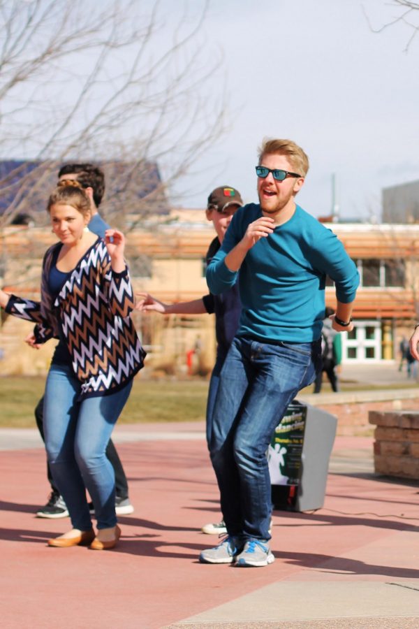 Students in the Swing Dance Society danced on the plaza to advertise for their event on Thursday.