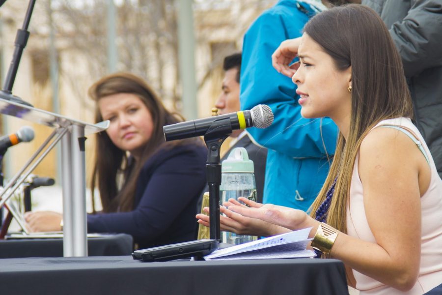 Sophomore ASCSU presidential candidate Daniela Pinedá Soraca is running her campaign on intersectionality, which she described as encouraging mutual respect and empathy on organizational, campus, and community levels. (Photo credit: Cam Bumsted.)