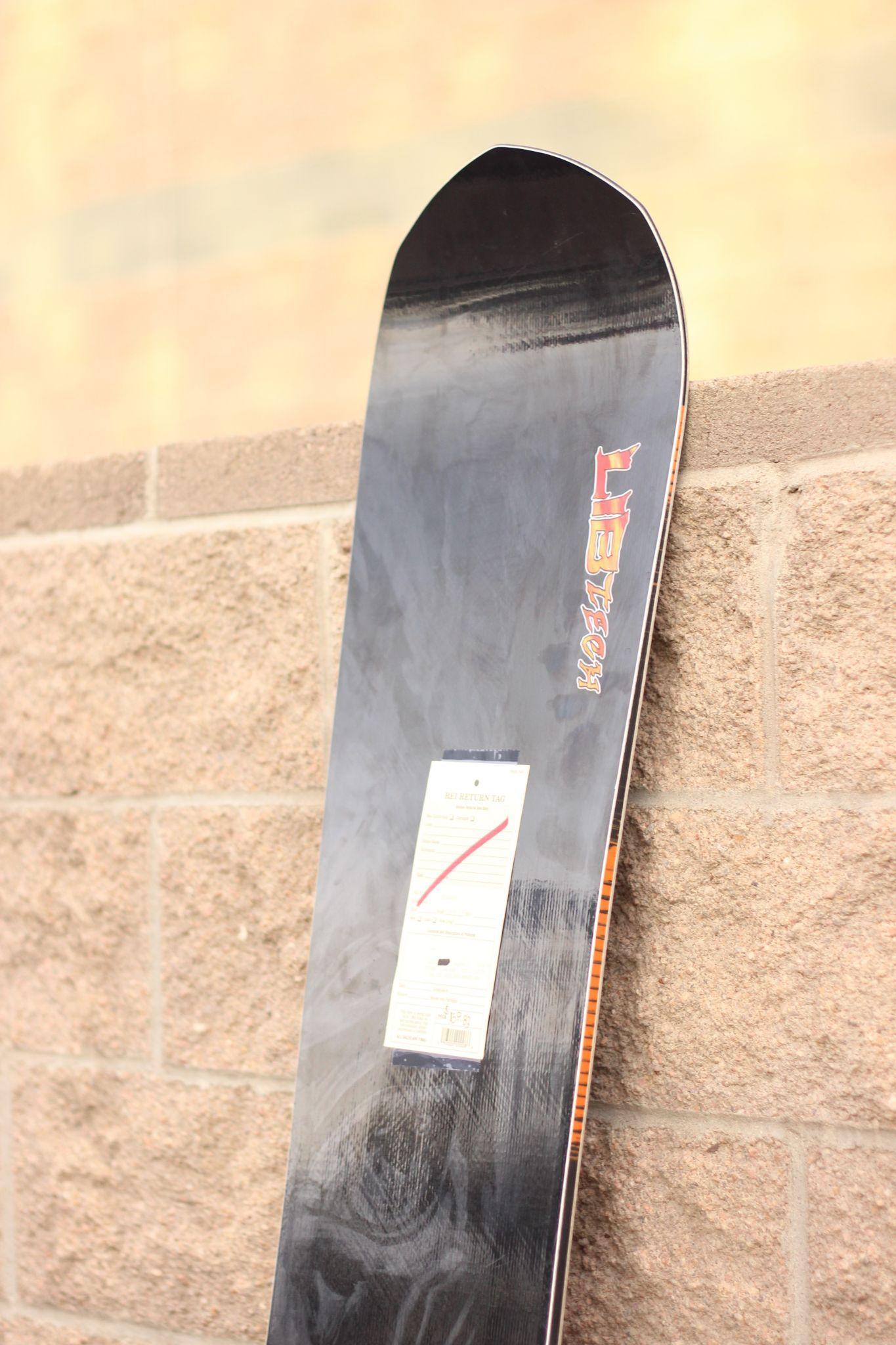 Shoppers can find great bargains on used gear at the REI Garage Sale. This snowboard will be one of the items sold at the Garage Sale on March 12. Photo by Jenna Fischer.