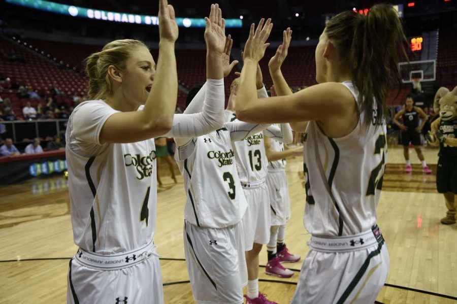08 MAR 2016: San Diego State University takes on Colorado State University during the 2016 Mountain West Conference Womens Basketball Championship at the Thomas & Mack Center in Las Vegas, NV. Stephen Nowland/NCAA Photos