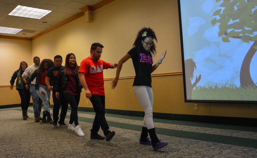 Students performing on the 3rd annual Rooted in Culture event held by the Multicultural Greek Council on the Lory Student Center.