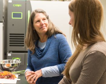 Colorado State University Food Science and Human Nutrition associate professor Marisa Bunning teaches food safety, March 31. (Photo courtesy of SOURCE.)