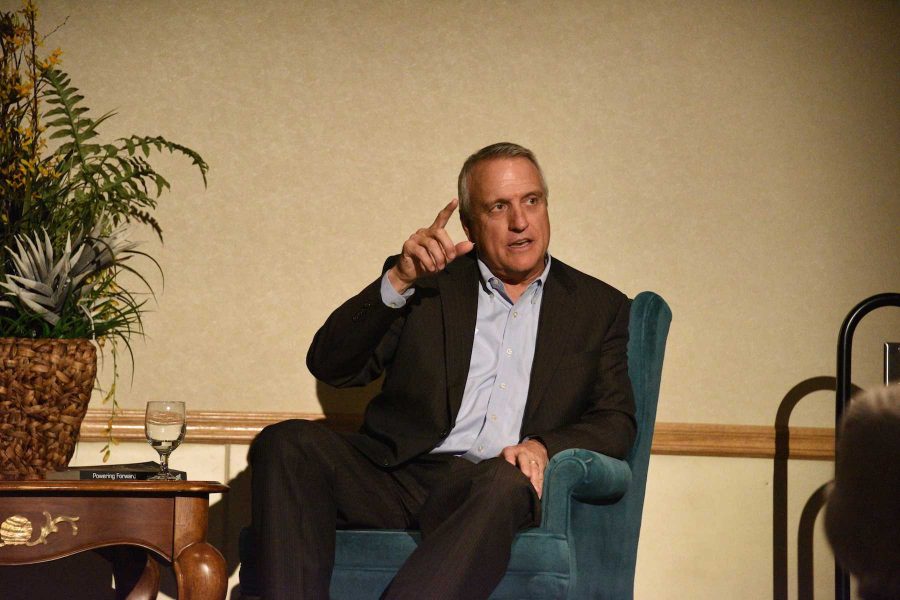 Former Colorado Governor Bill Ritter responds to an audience question renewable energy in Colorado.