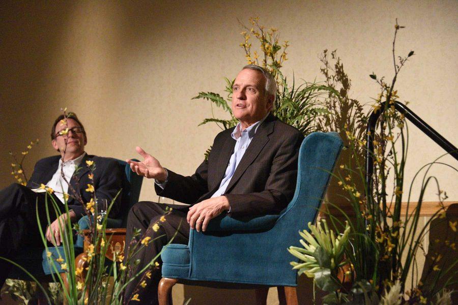 Former Colorado Governor Bill Ritter responds to an audience question renewable energy in Colorado. Photo credit Neall Denman      