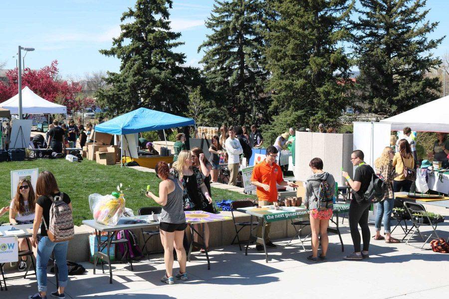 CSU Students celebrate Earth Day at the Earth Day Festival in the Lory Student Center Sculpture Gardens.
