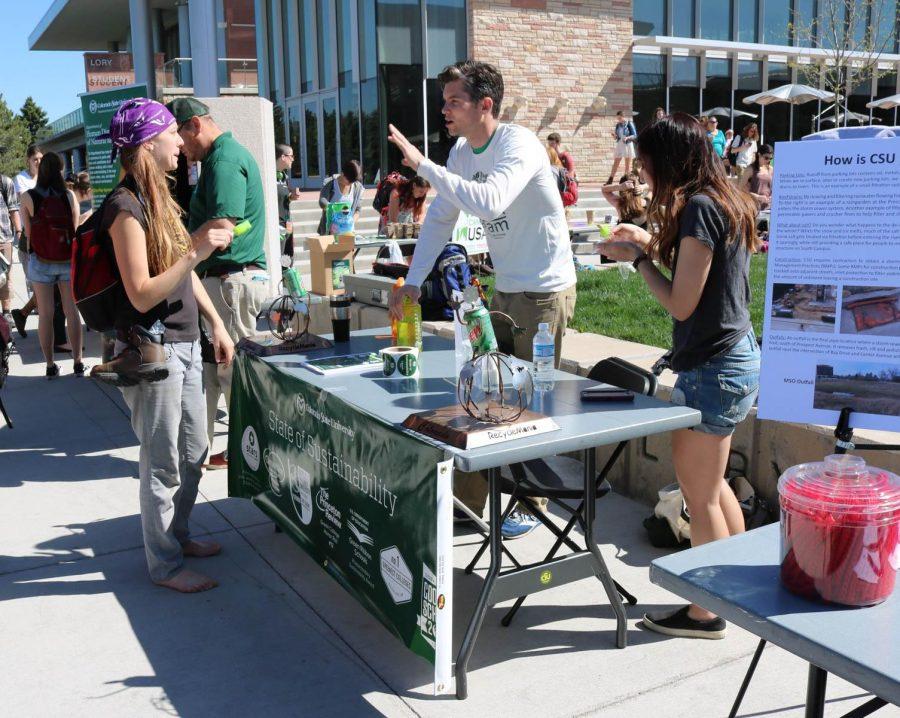 CSU Students celebrate Earth Day at the Earth Day Festival in the Lory Student Center Sculpture Gardens.