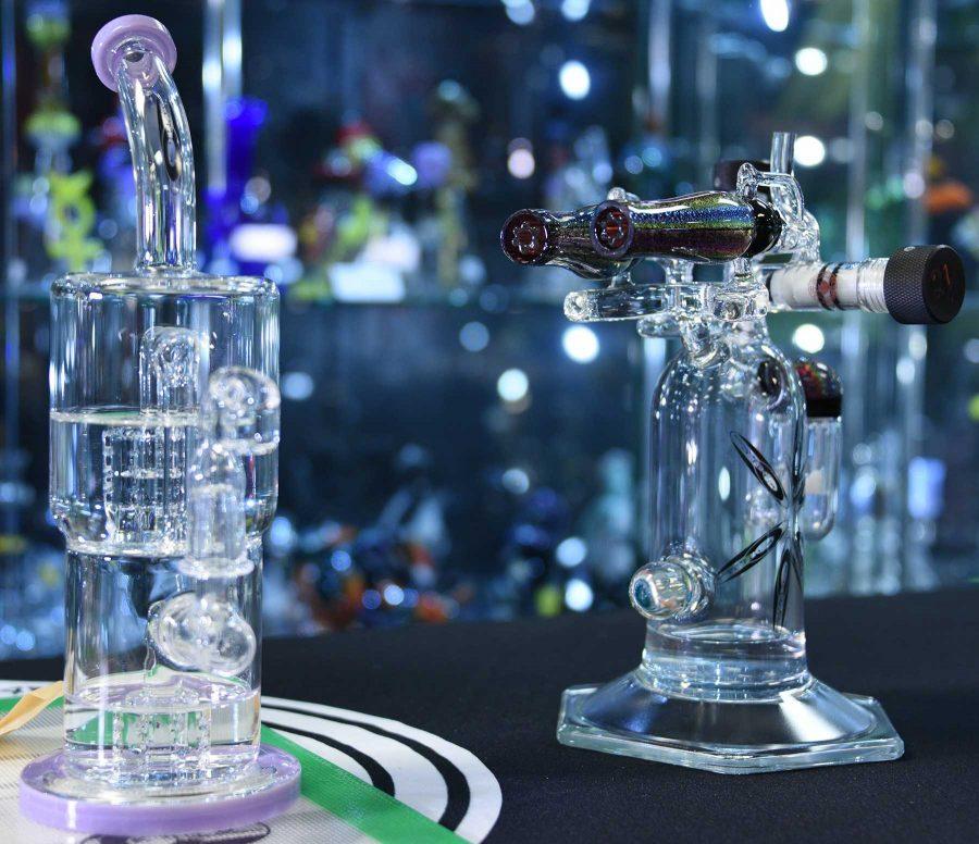 For the first Pot with Paul, Paul dabbed the BC Mango honeycomb wax out of Kind Creations Double-barrel Oil drum, and used their Dual-head butane torch to heat up the quartz, banger bucket nail. (Photo by Neall denman)