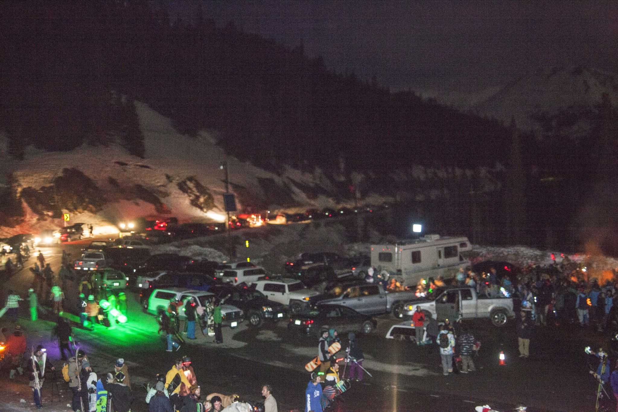 People wait in anticipation for a ride to the tope of Loveland Pass. Photo by: Nevin Fowler