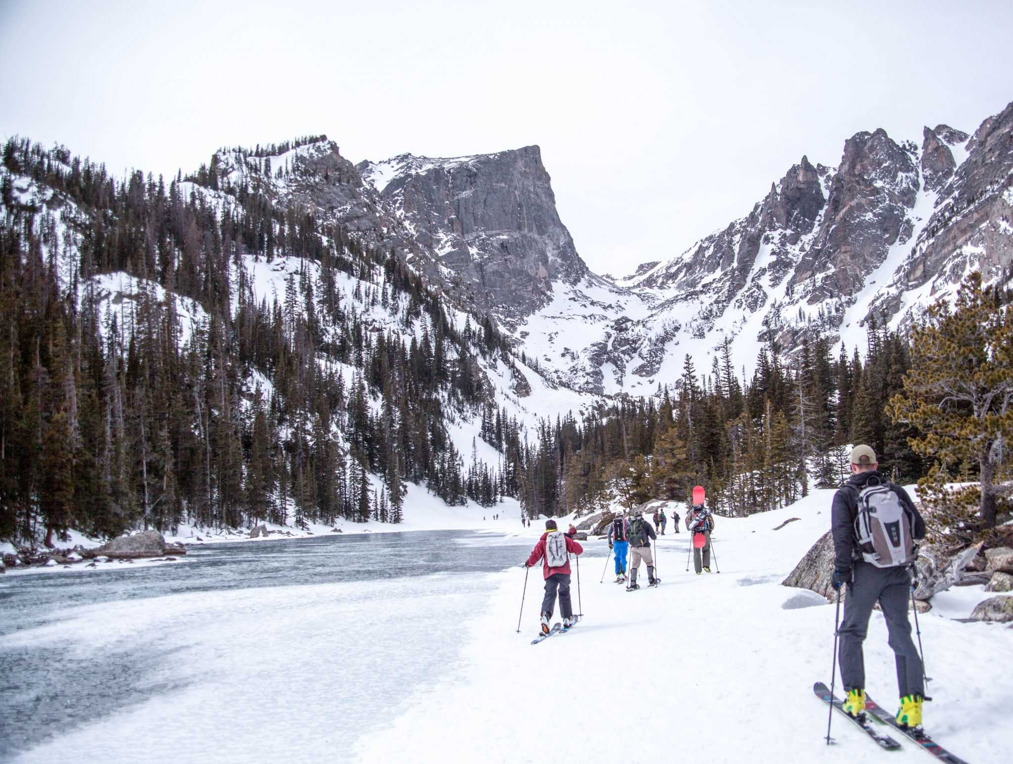Eli, leading the way across a frozen lake. Photo: Nevin Fowler