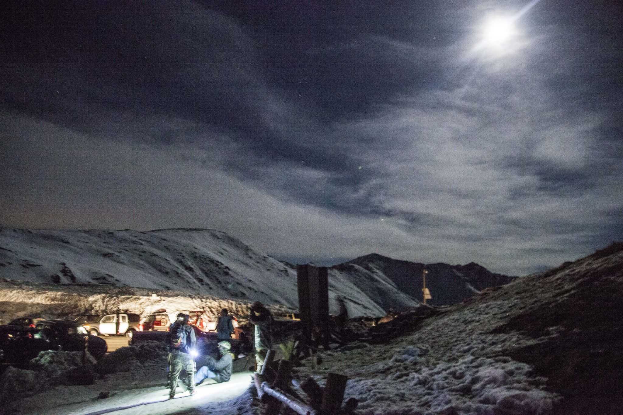 Skiers and boarders ready to hit the slopes  of Loveland Pass. Photo by: Nevin Fowler