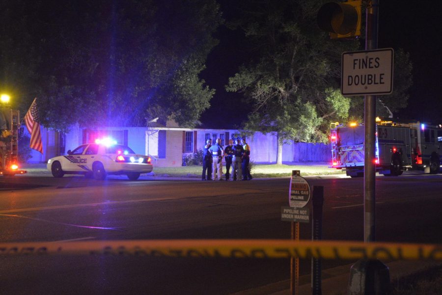 Police began investigating the crime scene after the victims were carried away to the Medical Center of the Rockies. (Erik Petrovich / Collegian)