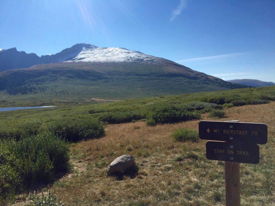 The trailhead for Bierstadt Mountain. Photo credit: Camila Nadalet