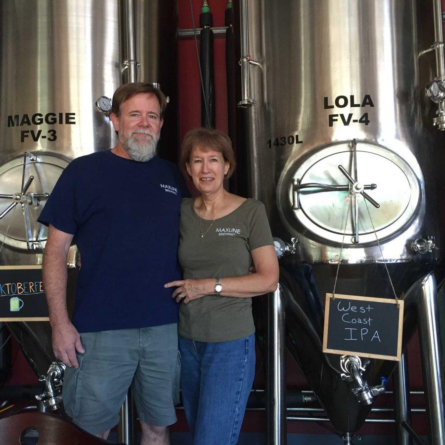 Husband and wife and co-founders of Maxline Brewing, Kevin Gearhardt and Cathy Morgan, opened the brewery this past summer. Photo credit: Max Sundberg