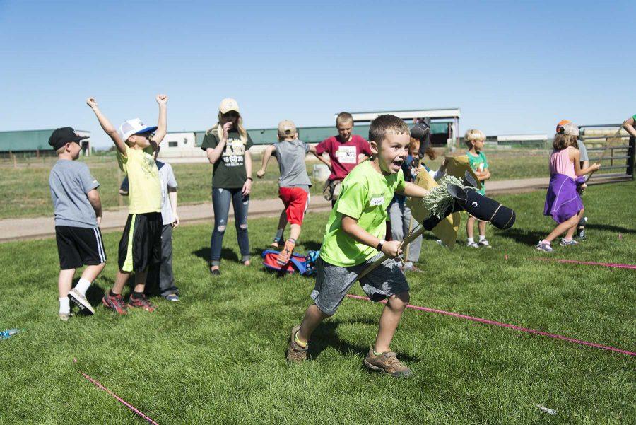 Poudre School District 3rd graders acting as the pony express during Ag Adventure at CSU ARDEC on September 28th, 2016 (Luke Walker | Collegian).