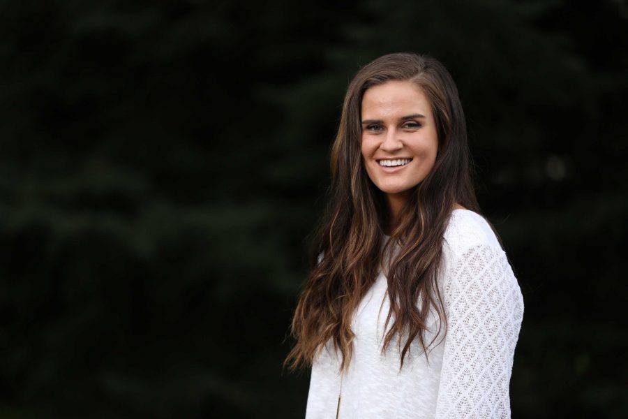 Colorado State University junior Kelly Davis poses for a portrait on Tuesday afternoon. Davis, who is the Vice President of Active Minds, an organization aimed at reducing mental health stigma among students, recently won a scholarship from the national Active Minds organization. (Forrest Czarnecki | Collegian)
