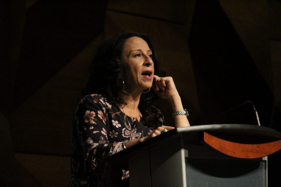 Maria Hinojosa speaks at the Diversity Symposium. Photo credit: Tony Villalobos May