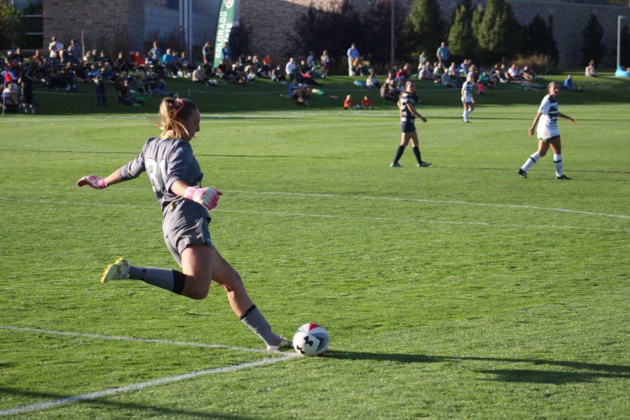 Paige Brandt (31) keeps CSUs goal safe on Friday with their 1-0 win against Nevada.