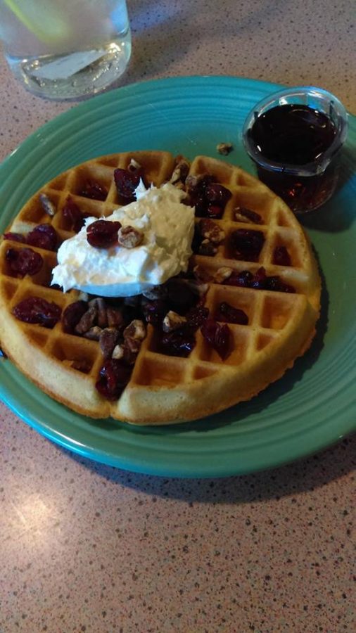 Cranberry walnut waffle at Cafe Bluebird Photo credit: Maddie Wright