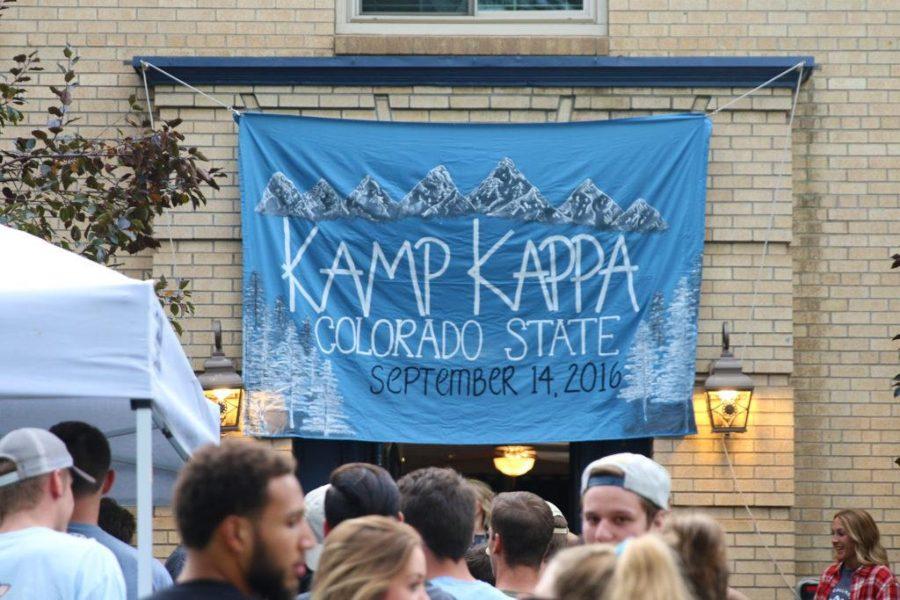 Students enter the Kappa Kappa Gamma house for Kamp Kappa. Kamp Kappa included hot dogs, smores, corn hole and a great social environment. (Elliott Jerge | Collegian)