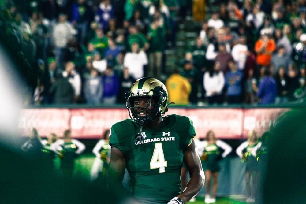 All smiles from Michael Gallup as CSU defeats Utah State for a homecoming victory.